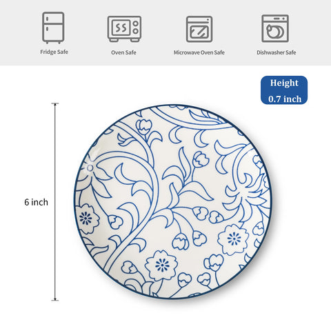 Selamica stackable dessert plates save cabinet space with durable glaze.