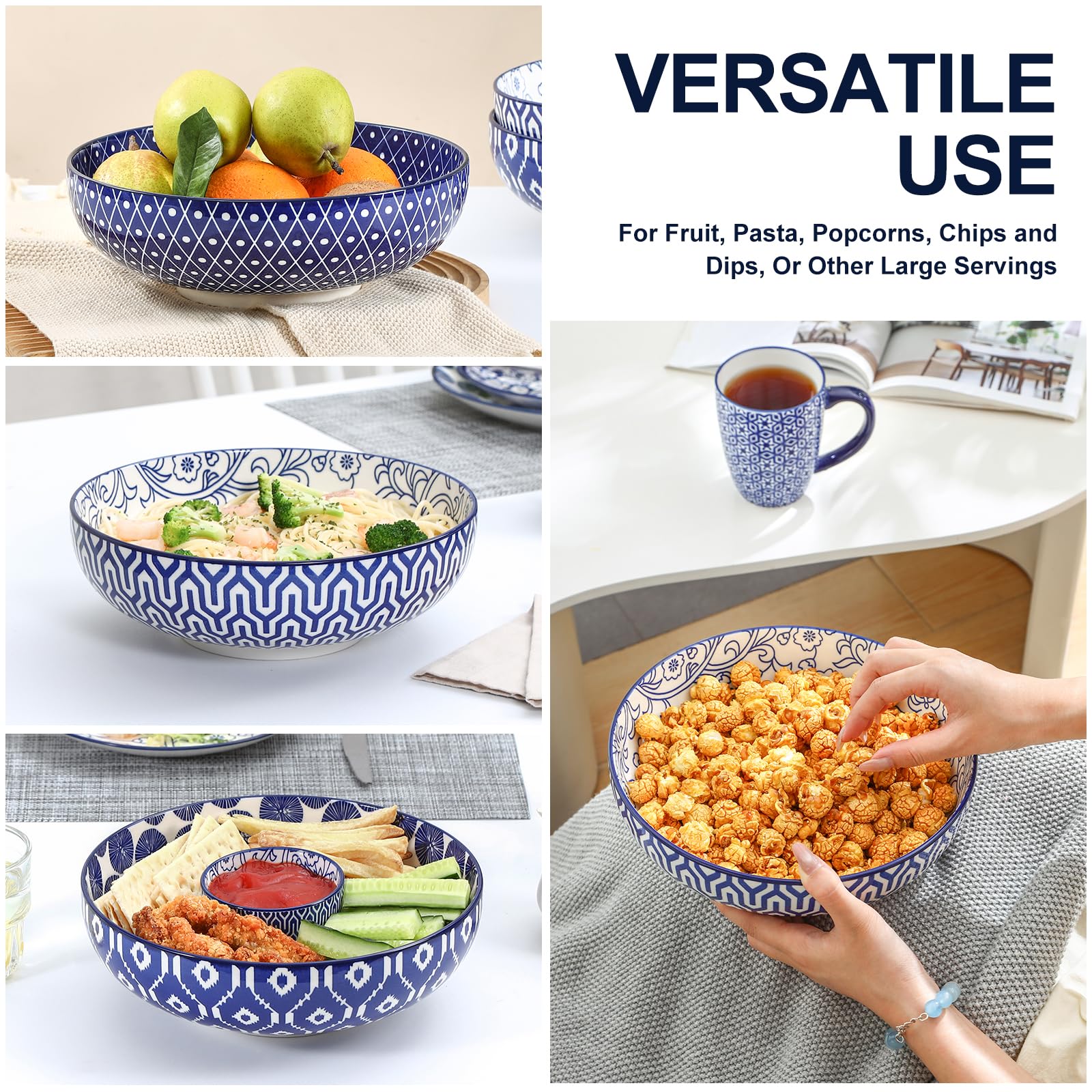 Selamica stackable bowls save cabinet space while serving guests.