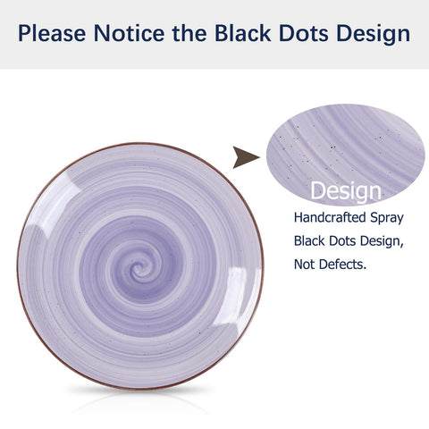 Selamica swirl-dots salad plate 8in pairs well with greens and light sauces.