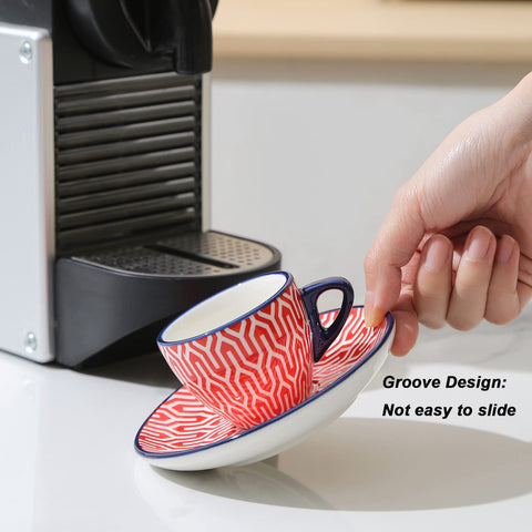 Selamica thick-walled espresso cups highlighting heat retention