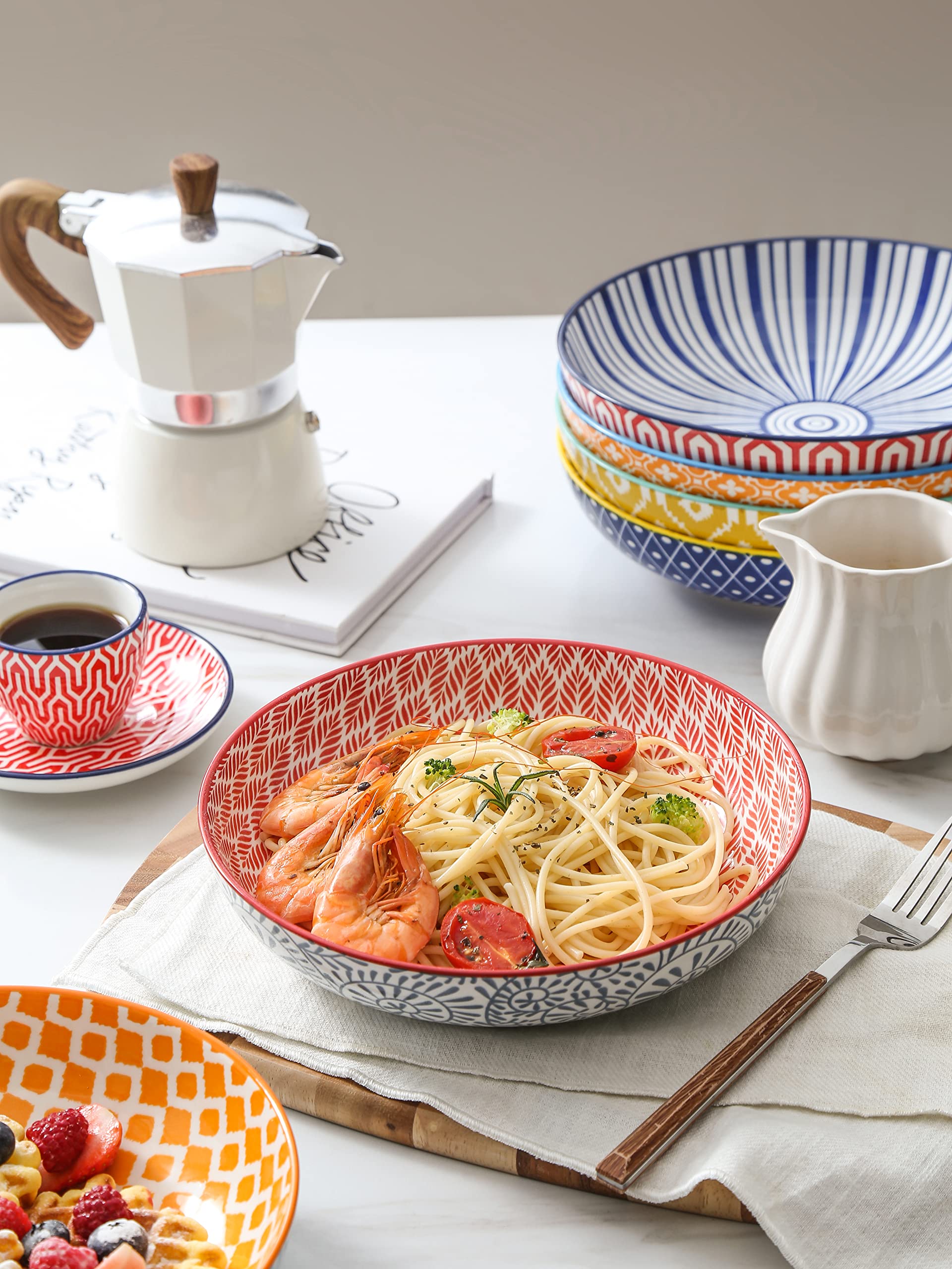 Selamica vibrant ceramic bowls showcase colorful style for any table setting.
