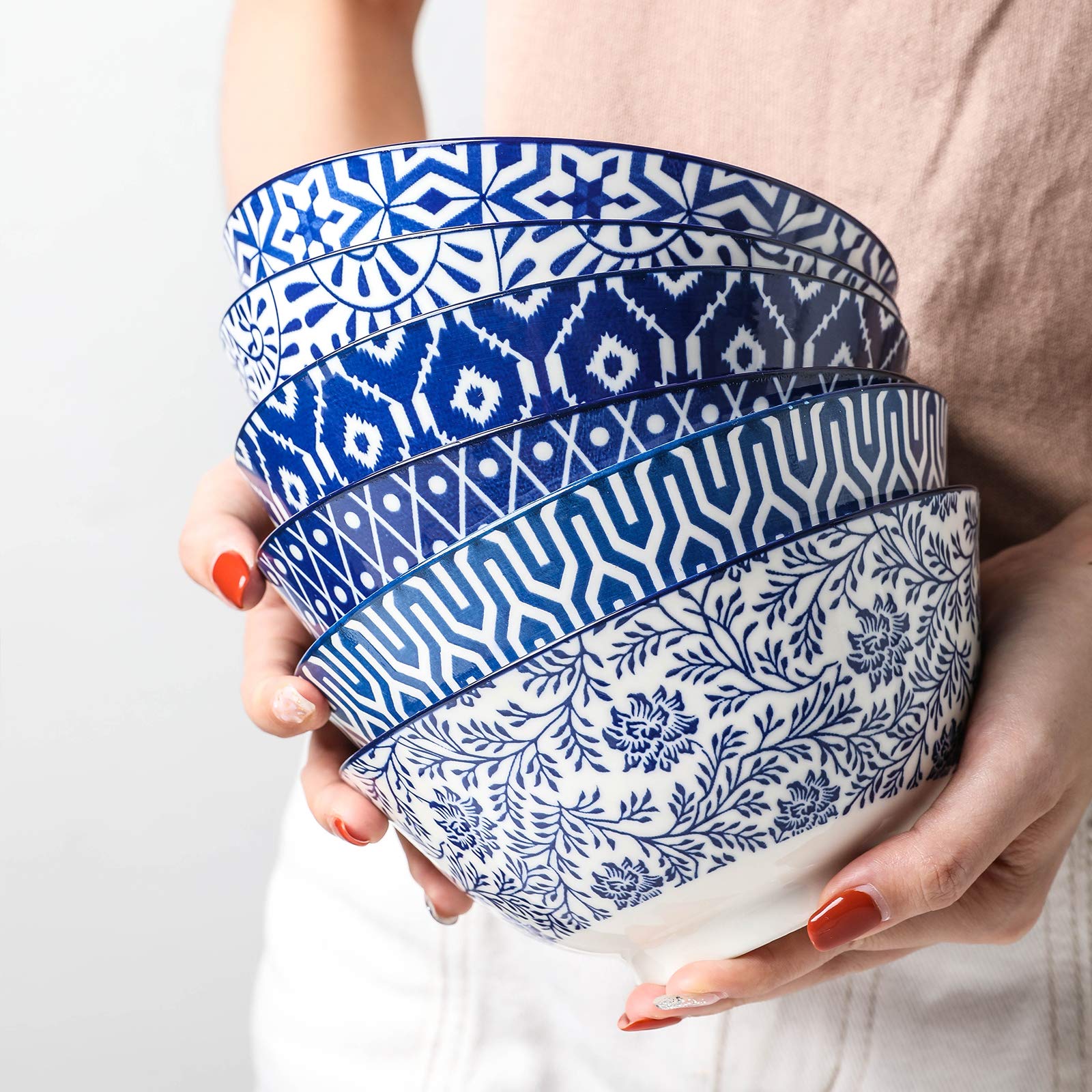 Selamica vintage pattern bowls, perfect for everyday meals and entertaining.