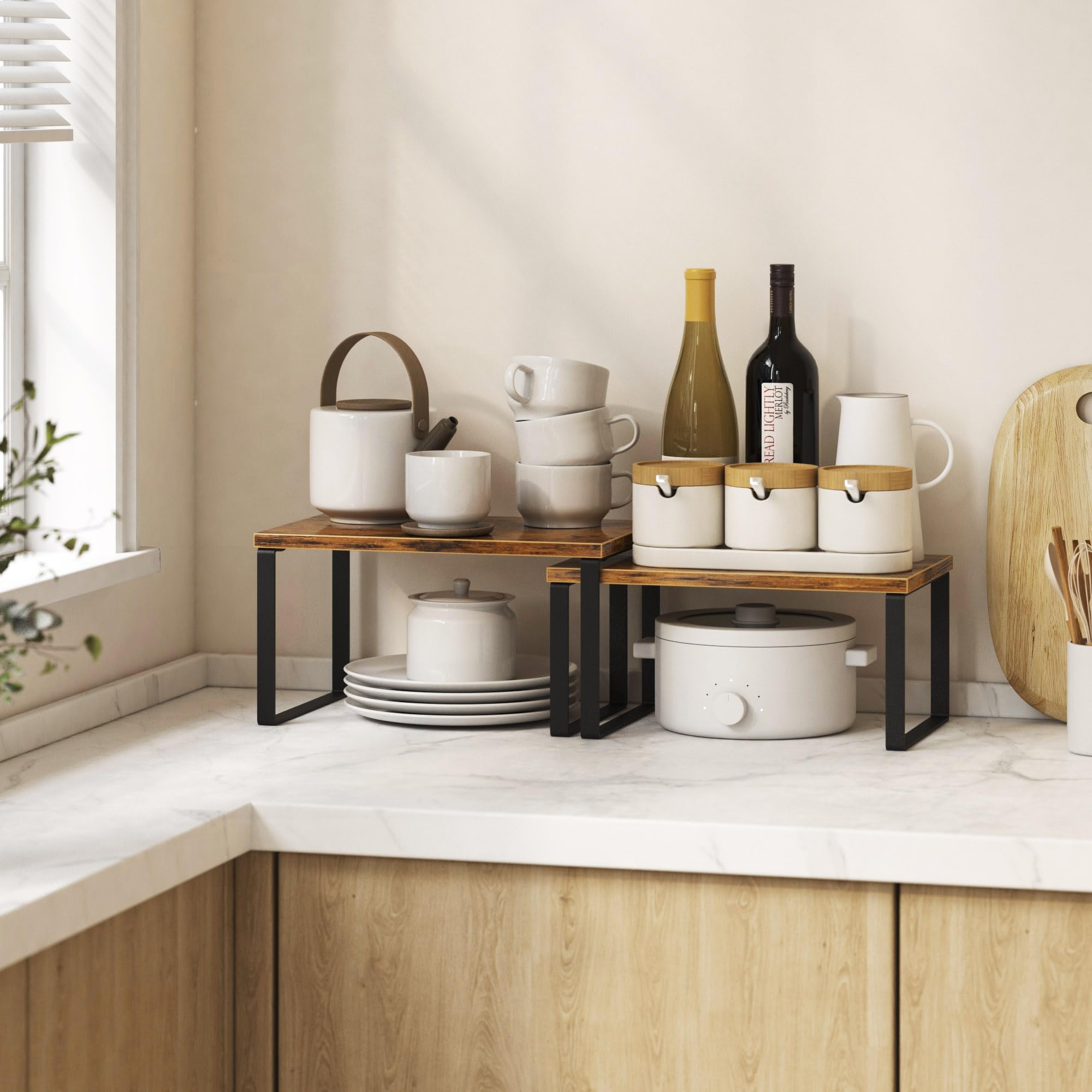 Selefrecos kitchen cabinet organizer small shelf highlights compact storage for tight spaces.