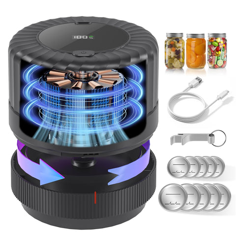 SelePow VP06+ front view shows cordless mason jar sealer for fresh pantry storage