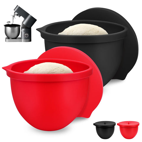 SelfTek silicone bowl liner inside a 5 Qt KitchenAid bowl for easy prep and storage.