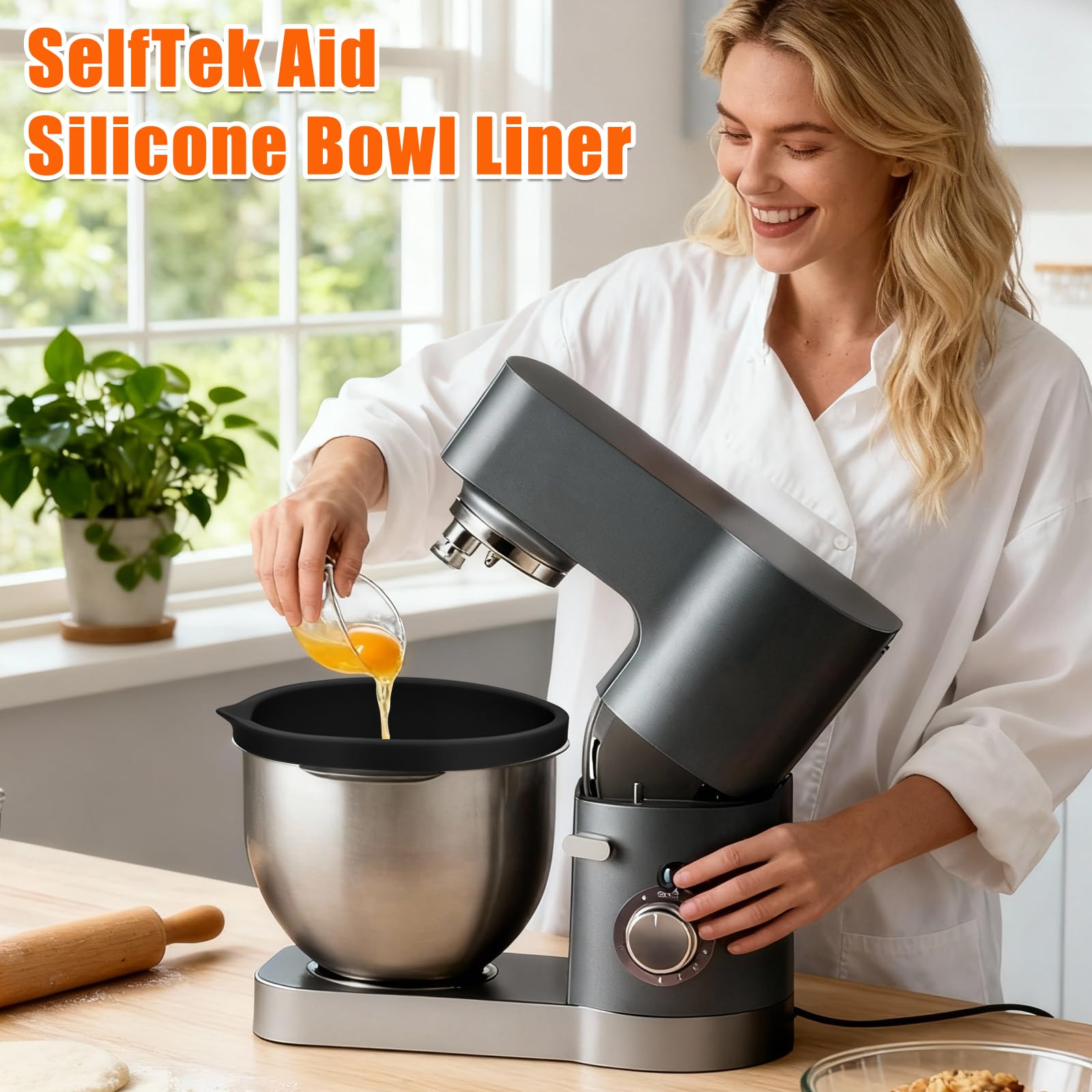 SelfTek liner transforms the mixer bowl into a versatile prep station.