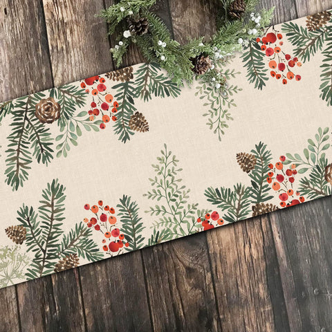Seliem Winter watercolor botanical design adds soft color to tables