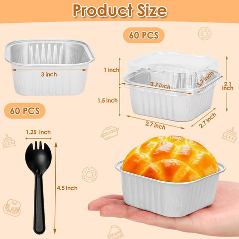 5oz aluminum foil cups for individual servings and neat portions.