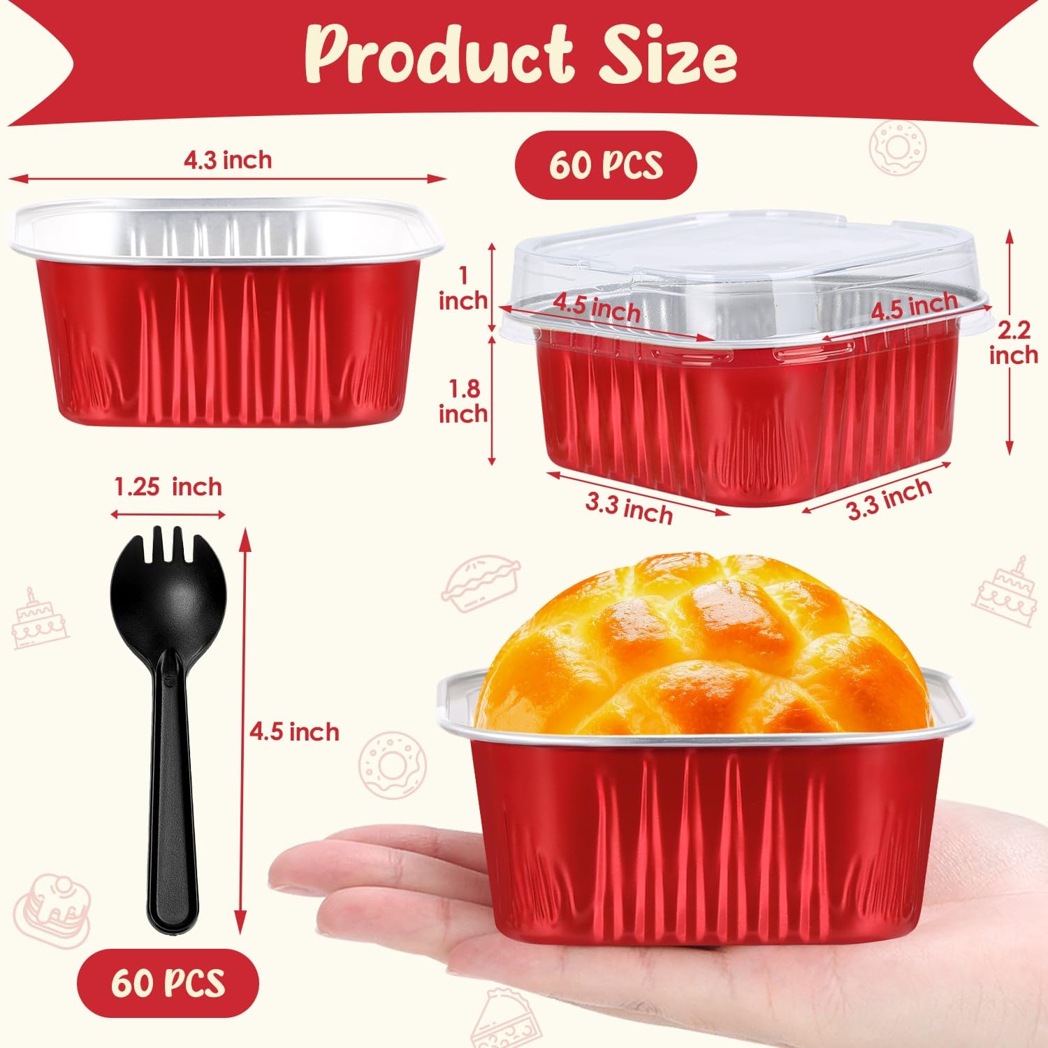 Selizo thick food-grade aluminum foil pans ensure sturdy baking.