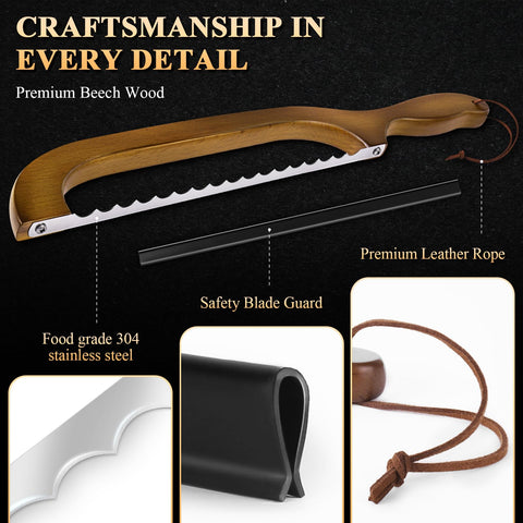 SeLucky curved blade preserves airy crumb for gentle bread slicing.