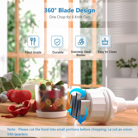 Semcide Food Chopper soft-touch plunger in use for effortless squeezing