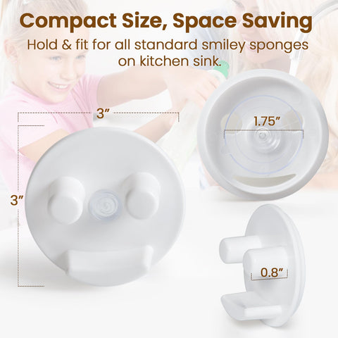 Semcide sponge holder on sink demonstrates organized counter space.