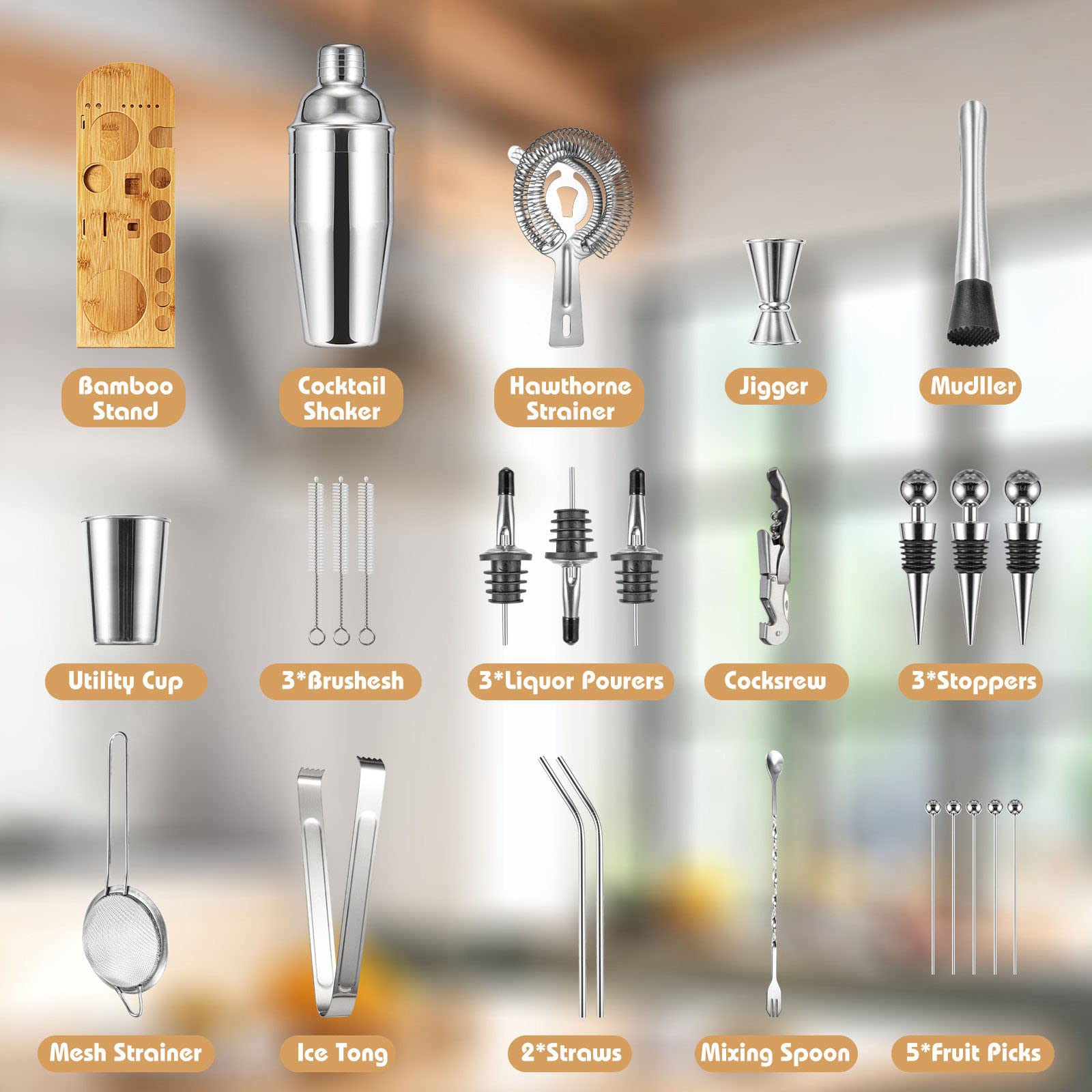 Semderm 18-8 stainless steel shaker highlighting durability during mixing