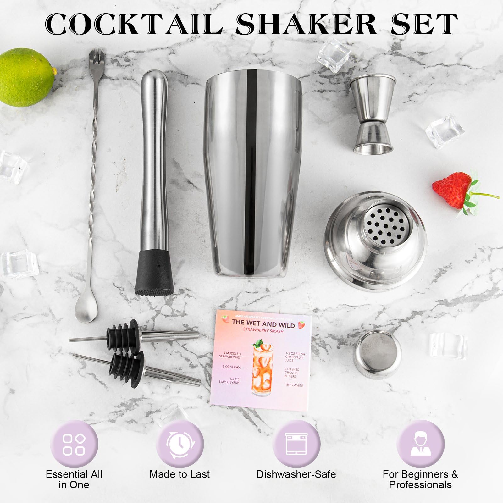 Semderm cocktail mixing spoon ideal for layering and stirring.