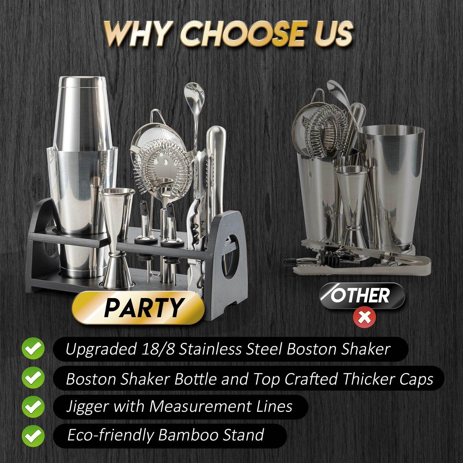 Semderm Pro double jigger with inner measurements for accurate pours.