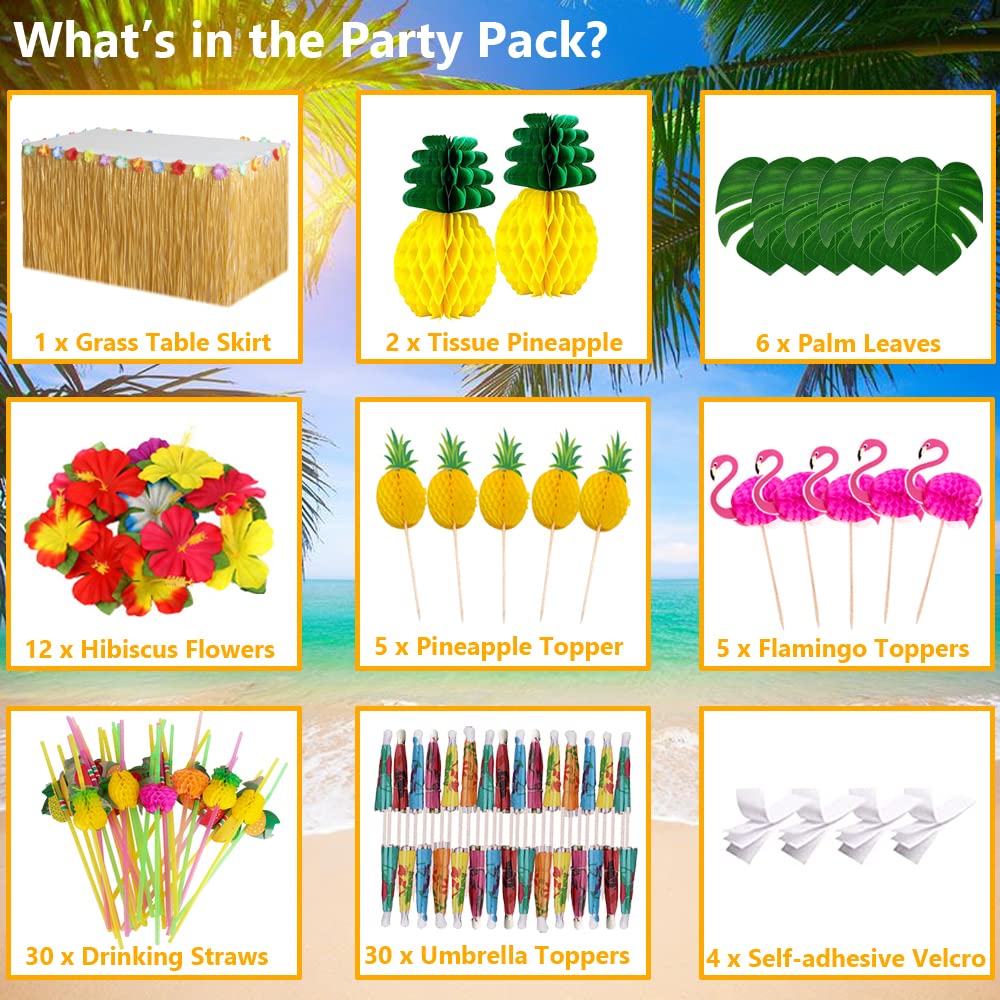 SEMETOR flamingo cupcake toppers create festive treats for a luau party.