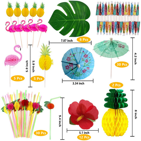SEMETOR pineapple cupcake toppers add bright tropical charm to cupcakes.
