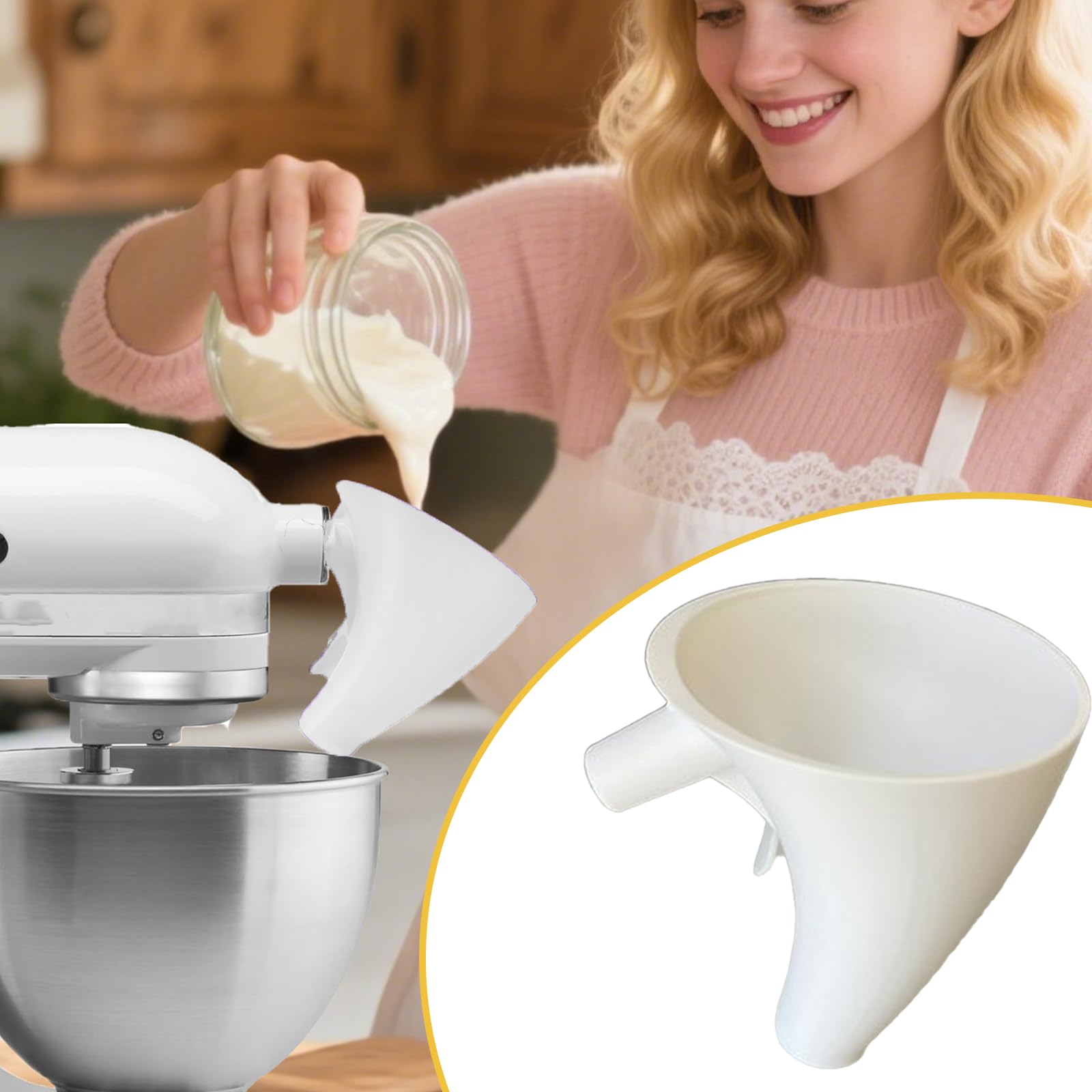 Semihacker mess-free baking accessory reduces spills during transfers.