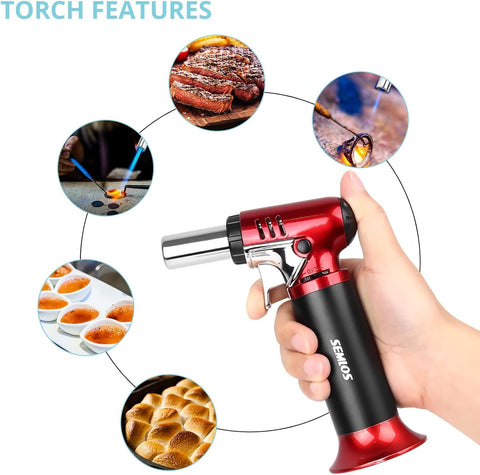 Semlos Piezo ignition demonstrates one-handed operation for easy start and precision.