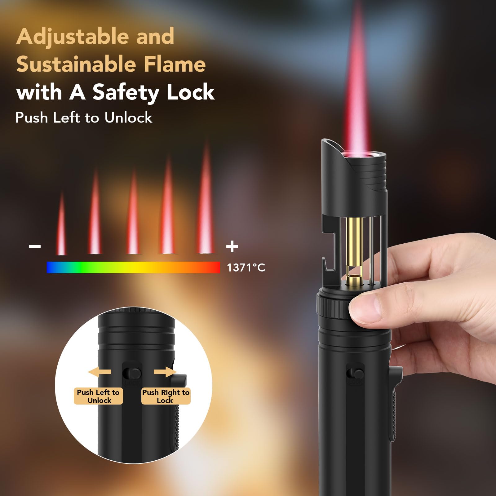 Semlos lighter with bottle opener adds convenience for kitchen and camping use.