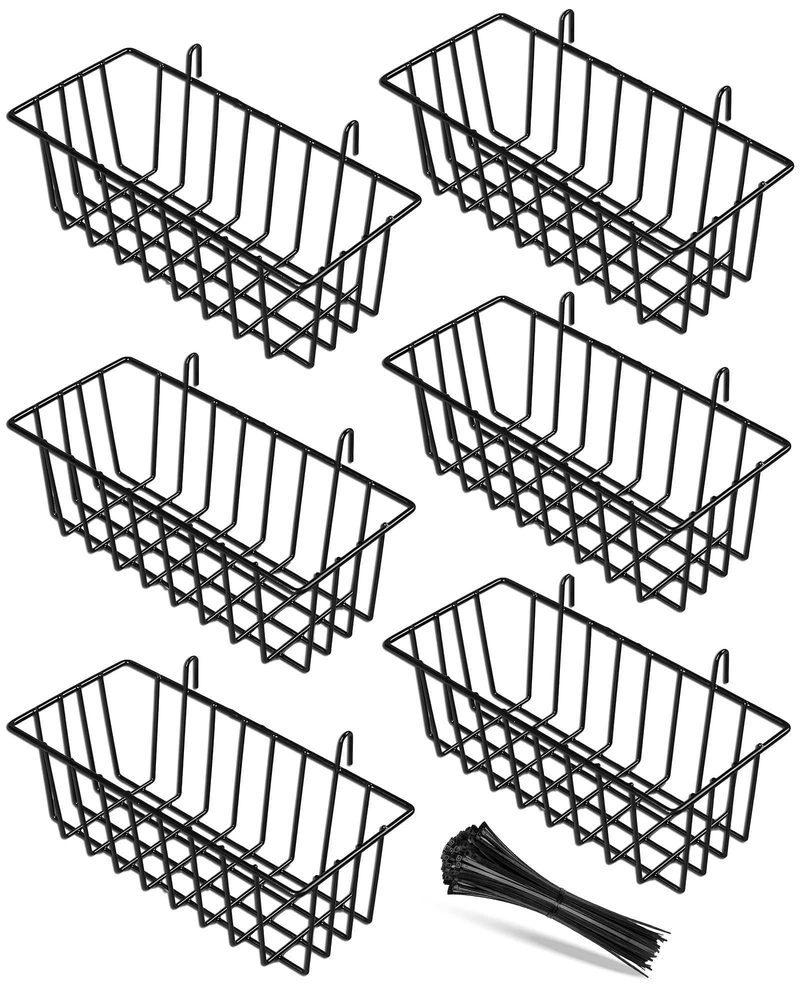 SEMPOMA 6-pack wire baskets on a grid wall for organized storage.