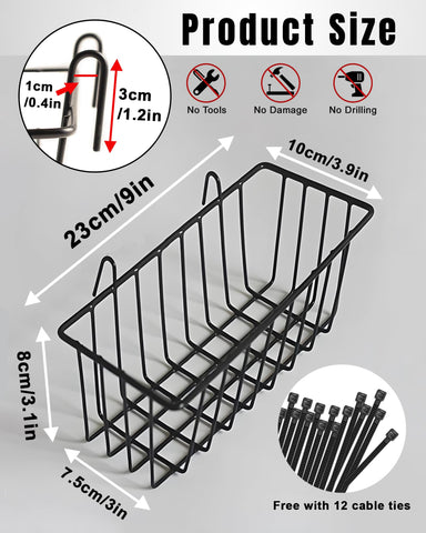 SEMPOMA wall grid basket hooks securing baskets easily.