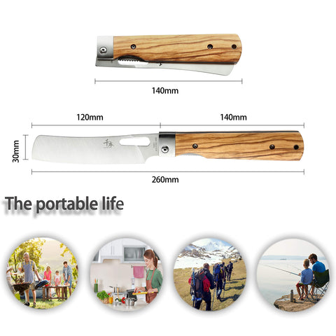 Senbon 440A blade open for precise outdoor prep.