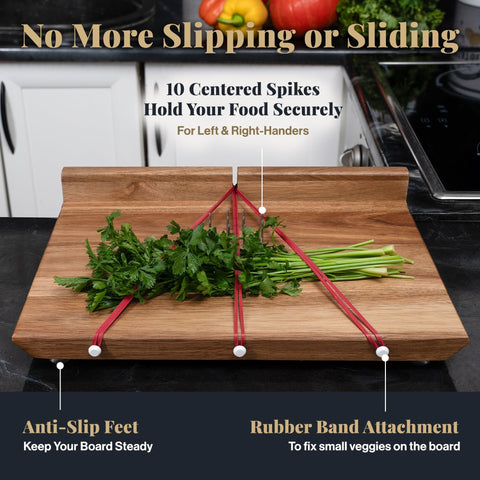 SENDAR board with non-slip feet stays steady on any counter surface