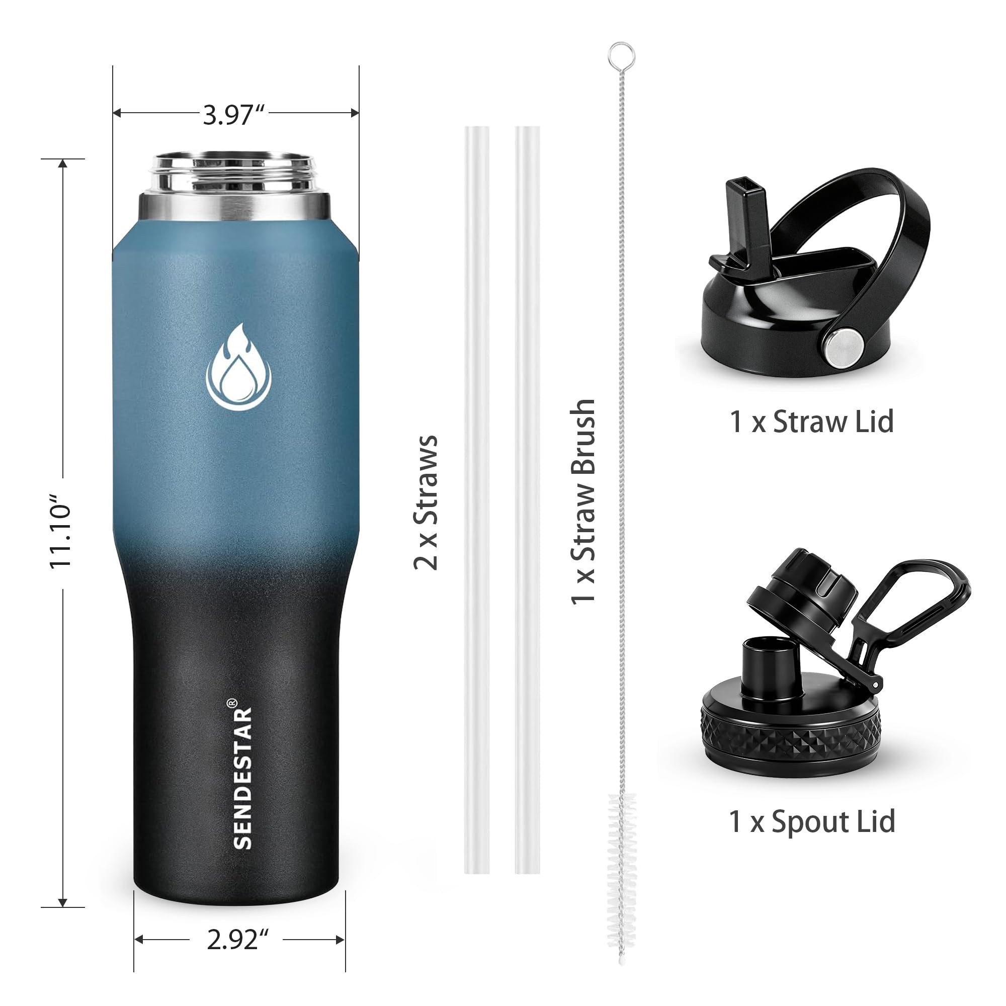 SENDESTAR 18/8 stainless steel BPA-free bottle for daily use.
