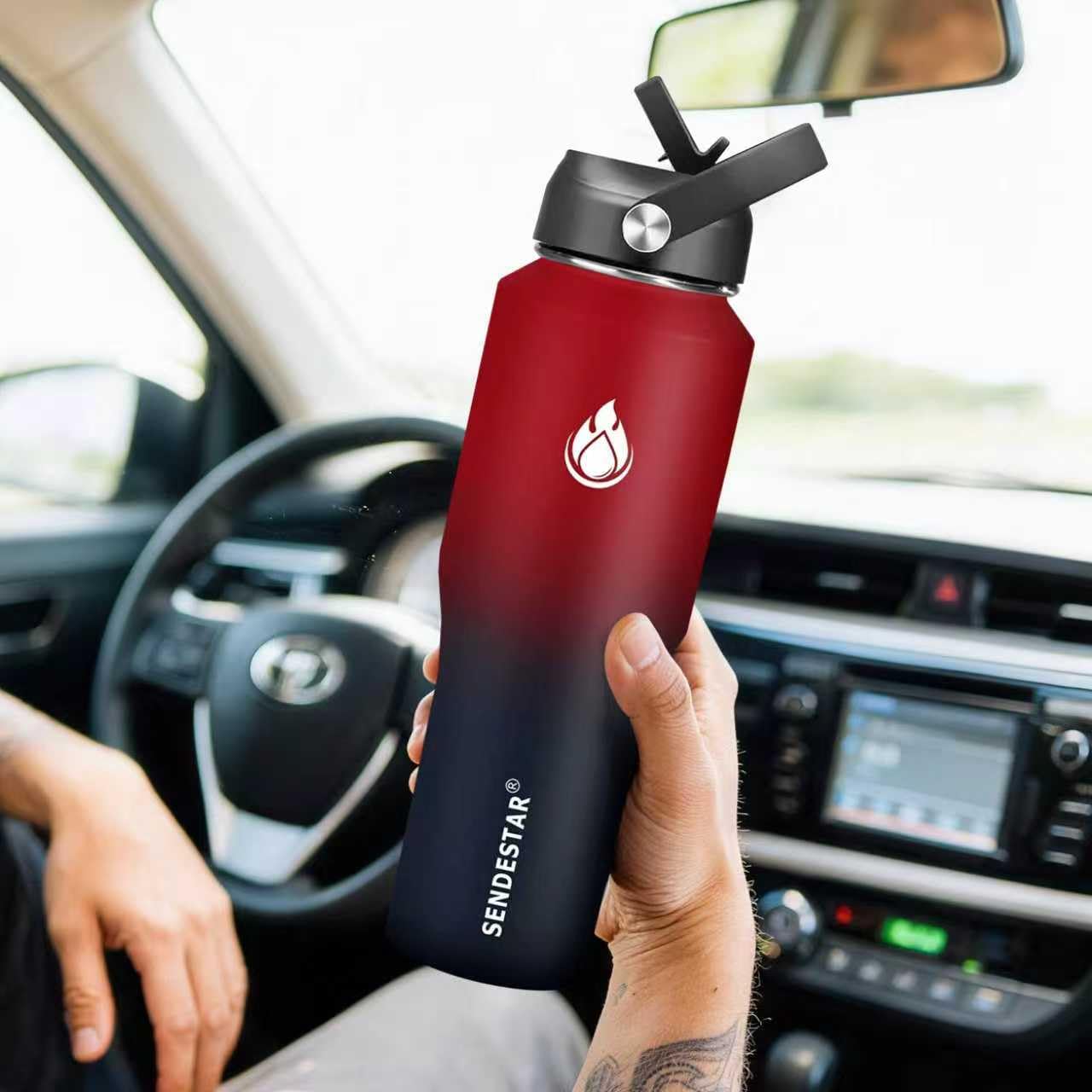 SENDESTAR 18/8 stainless steel bottle, rust-resistant and easy to clean.