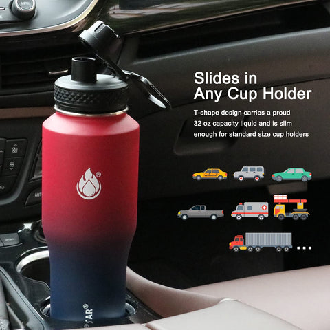 SENDESTAR vacuum insulated bottle with dual lids for versatile hydration.