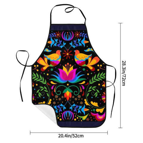 Senheol Day of the Dead apron includes a waist strap for adjustable comfort.