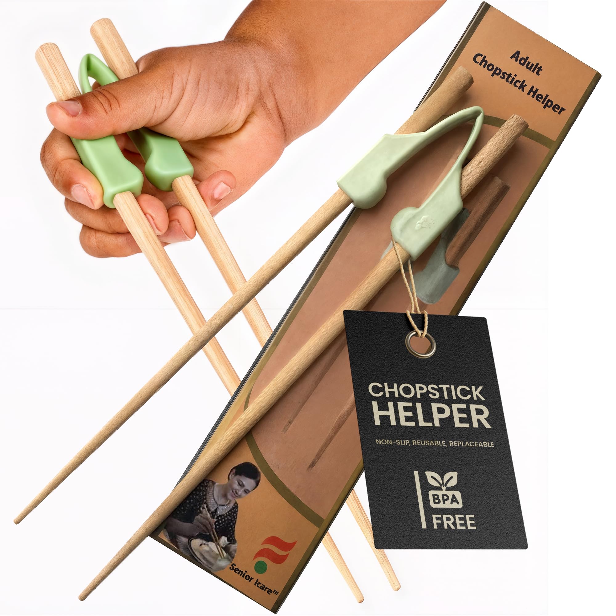 Senior ICare Chopstick Helper beginner-use for easy sushi and noodle meals