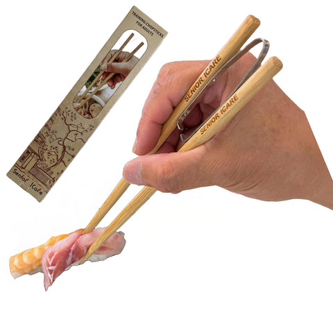 SENIOR ICARE wood practice chopsticks with Japan design for adults, ideal for beginners.