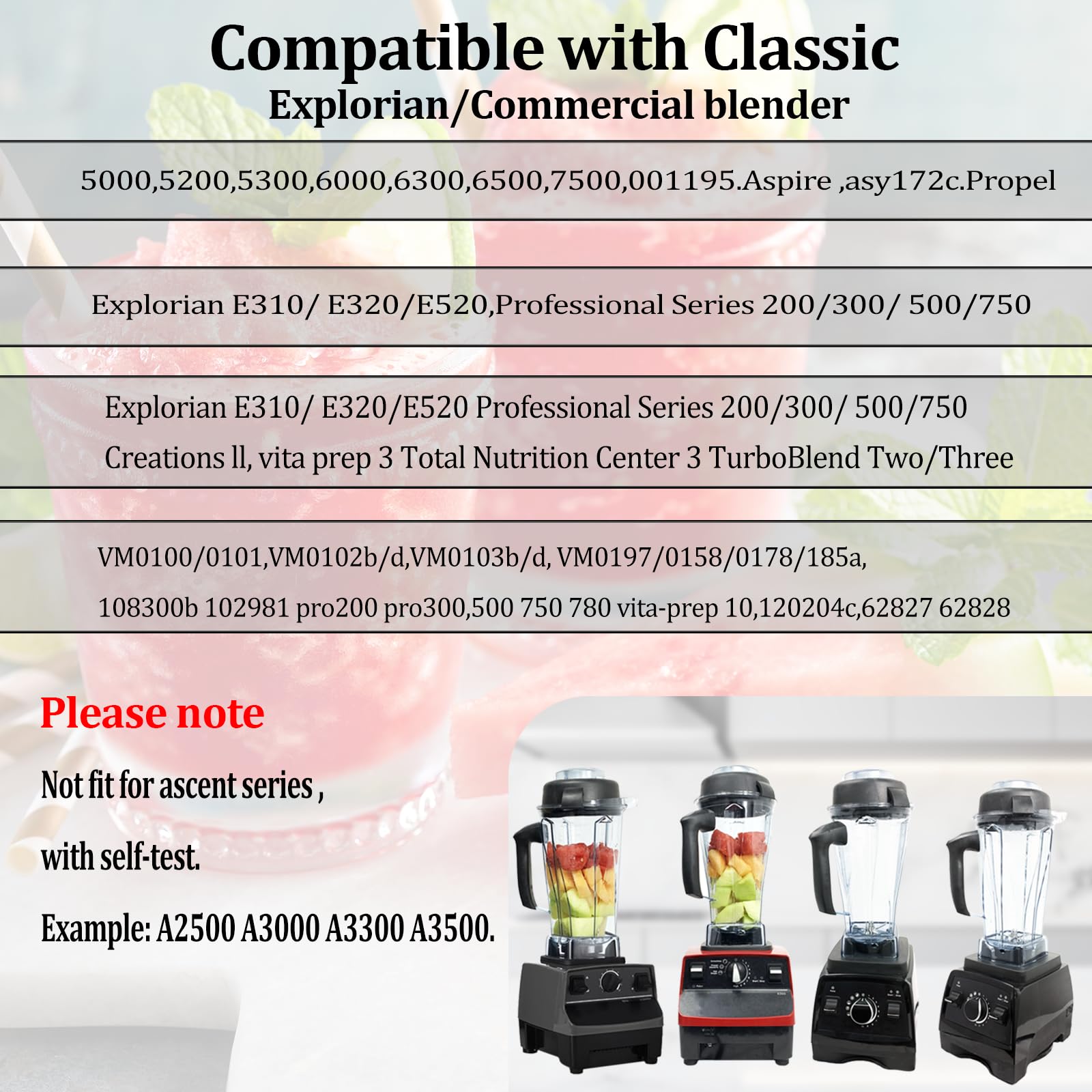 Senlee 64oz blender pitcher features laser-cut four-blade stainless steel for smooth blends.
