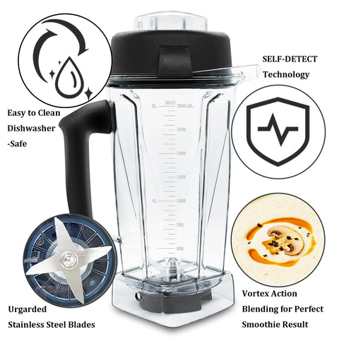 Senlee blender pitcher with removable hole cover for easy ingredient addition.