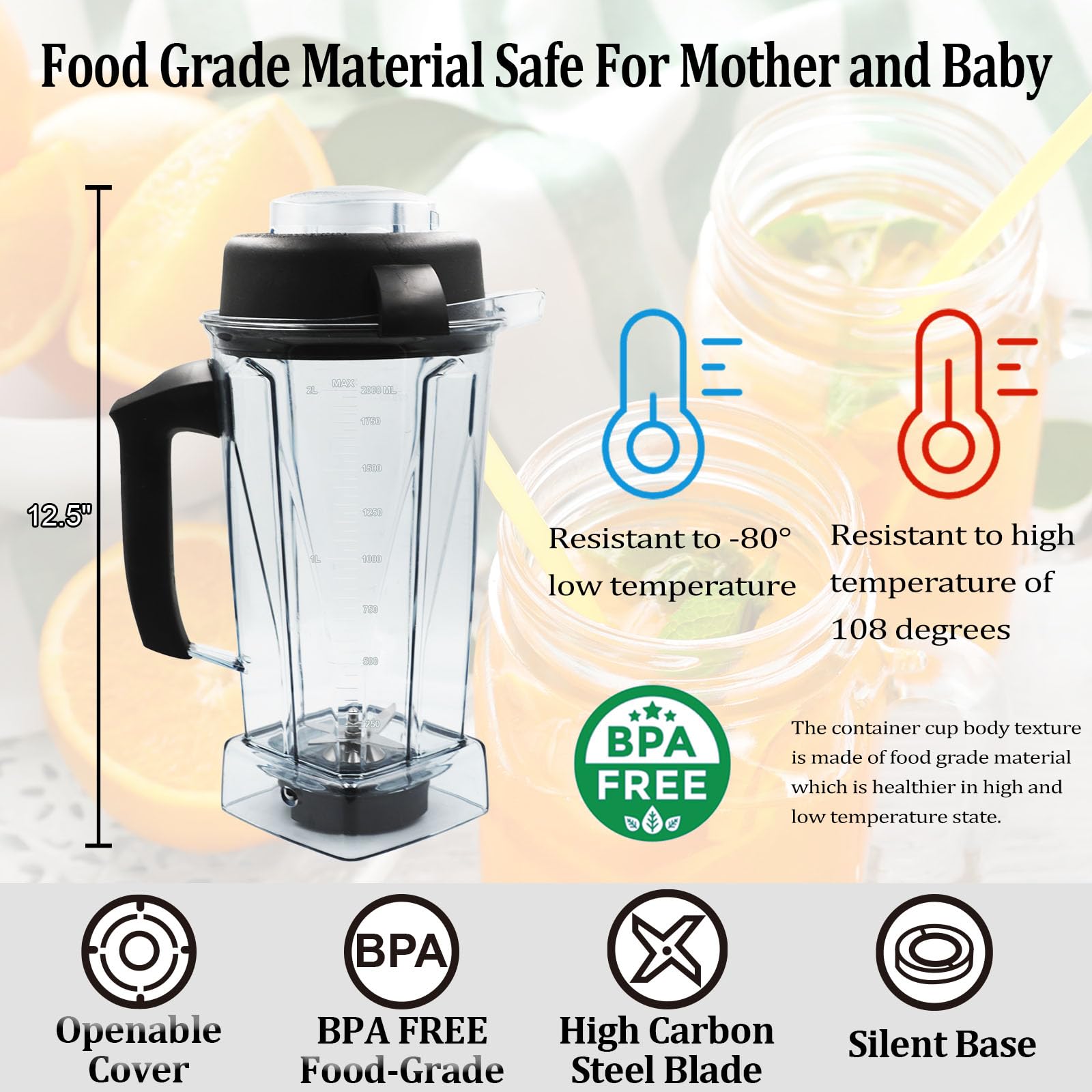 Senlee blender pitcher base seal for quieter operation and reduced leaks.