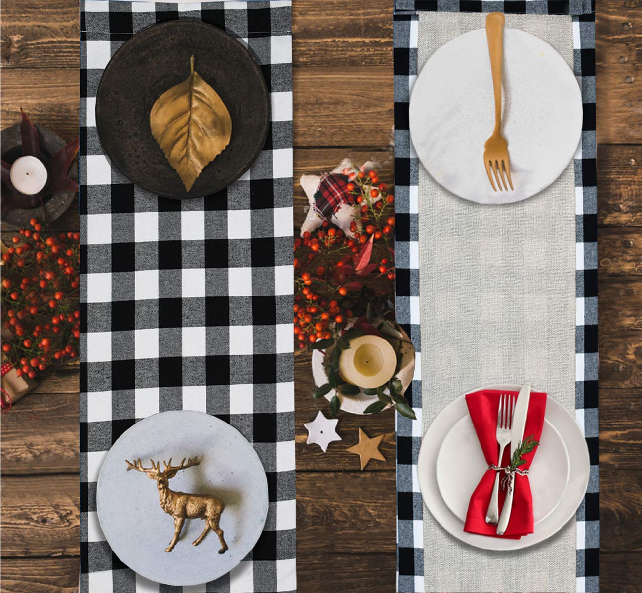Senneny easy-care fabric makes cleaning up after holiday meals simple.