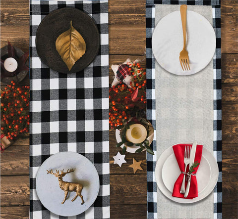 Senneny easy-care fabric makes cleaning up after holiday meals simple.