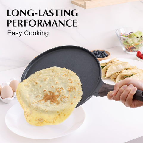 SENSARTE 10-inch nonstick pan with high rim edge helps prevent spills while cooking.