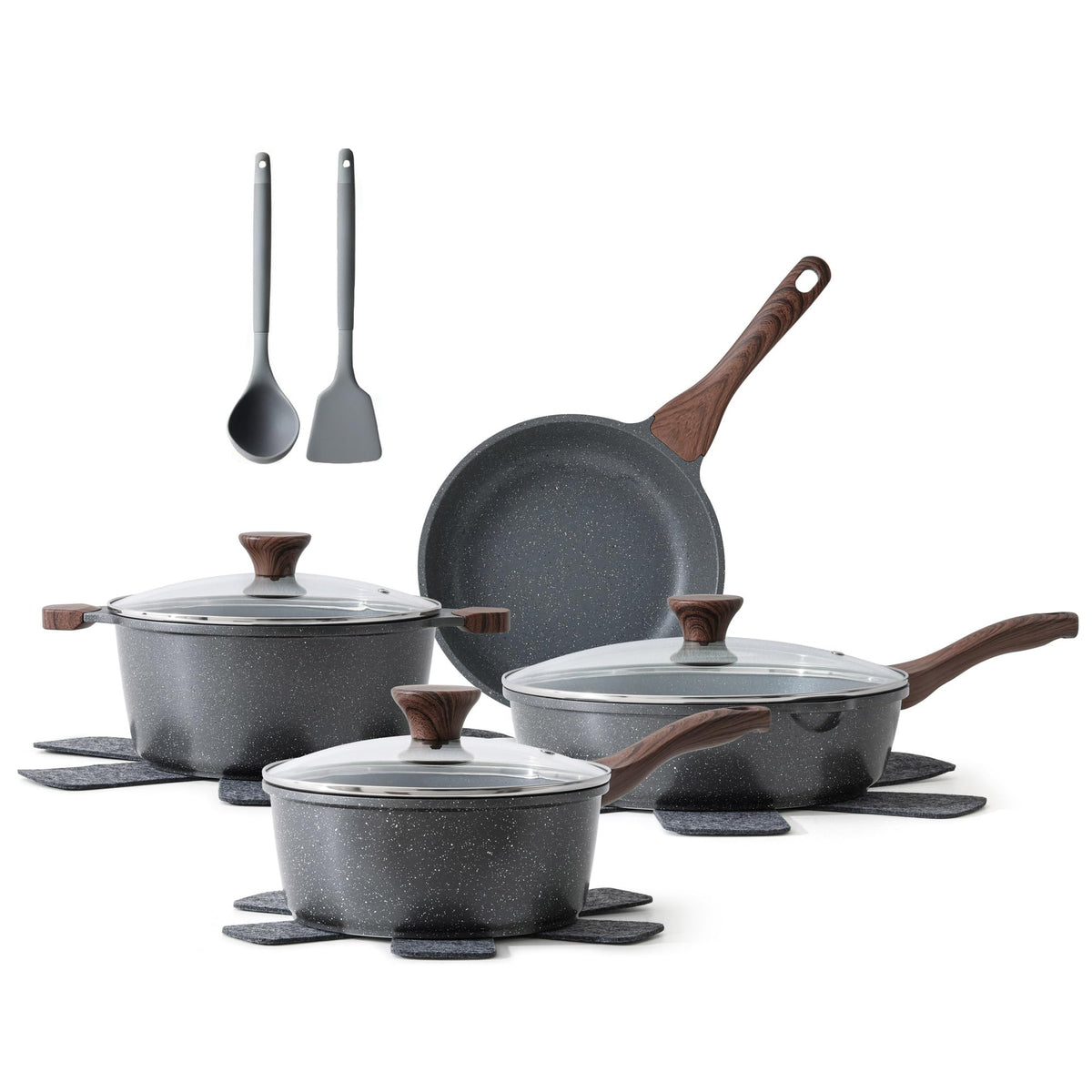 SENSARTE 13-piece nonstick set front view for versatile home cooking