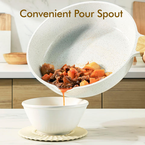 SENSARTE 3.5 qt deep pan ideal for sautéing, stir-fries, or shallow frying.