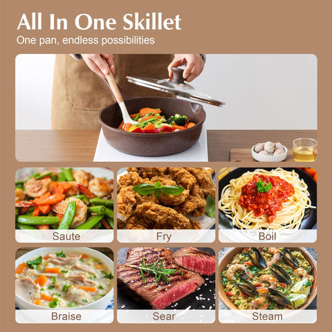 SENSARTE 5X ultra nonstick coating reduces oil usage.