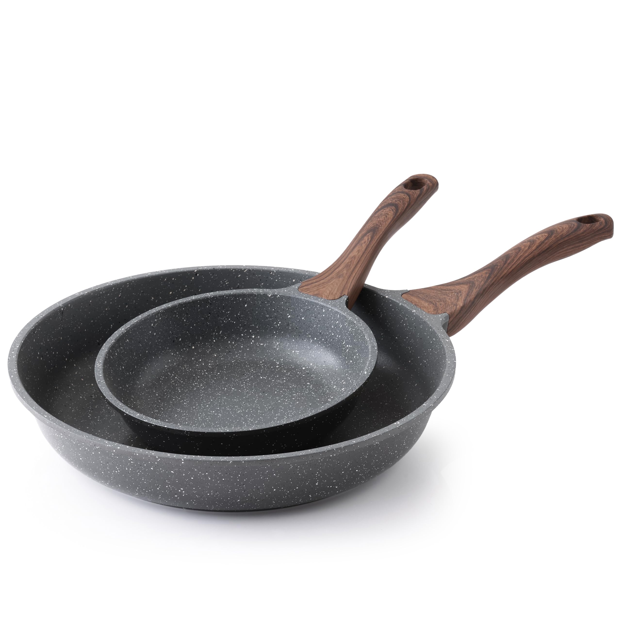 SENSARTE 8-inch omelette pan with granite coating for easy egg release.