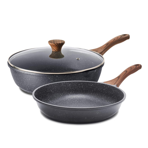Sensarte 8-inch omelette pan with granite coating for effortless nonstick cooking.