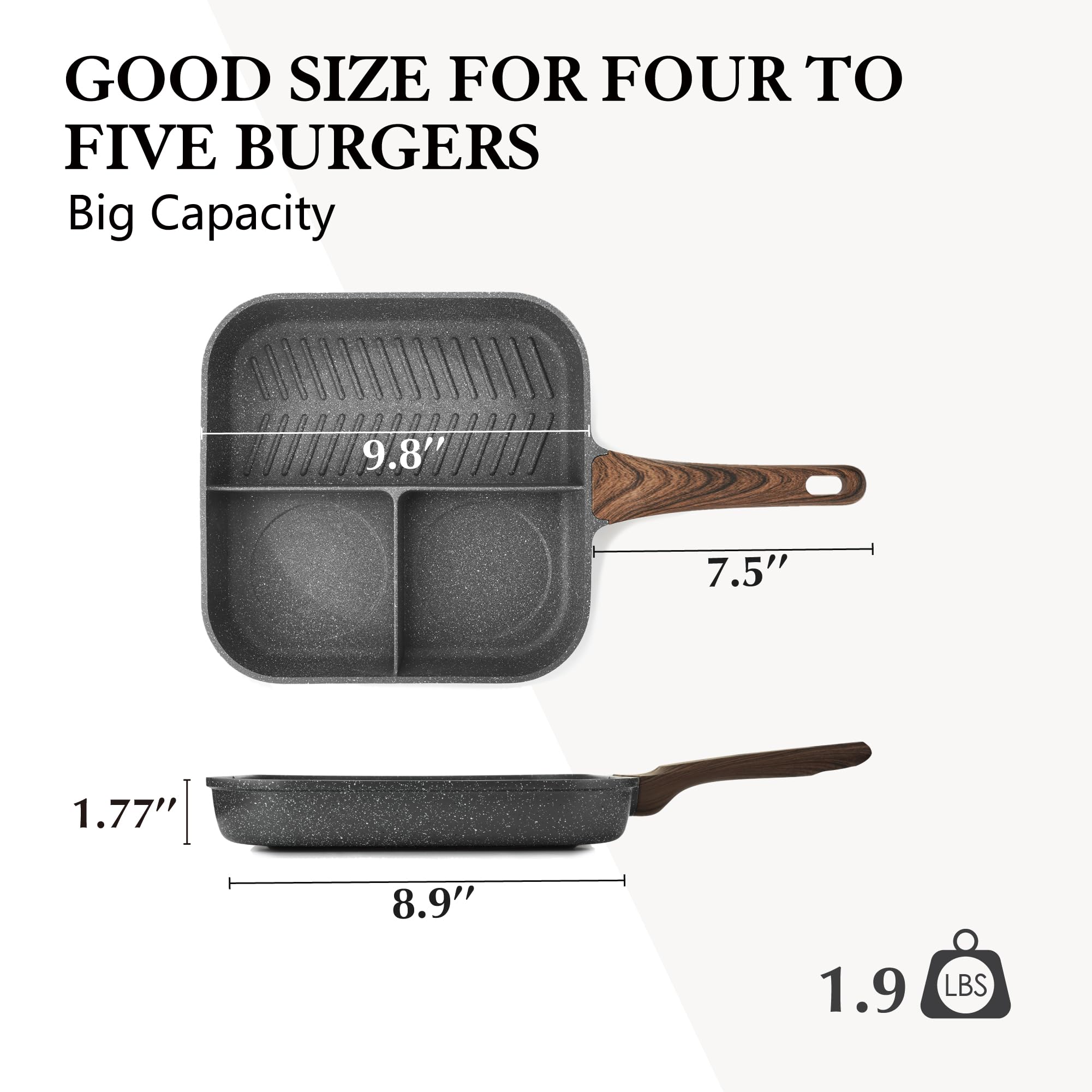 SENSARTE Bakelite handle stays cool for a comfortable grip.