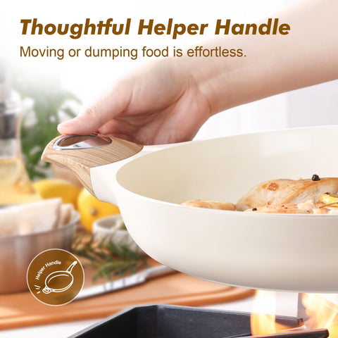 SENSARTE cast aluminum construction delivers fast, even heating and warp resistance.