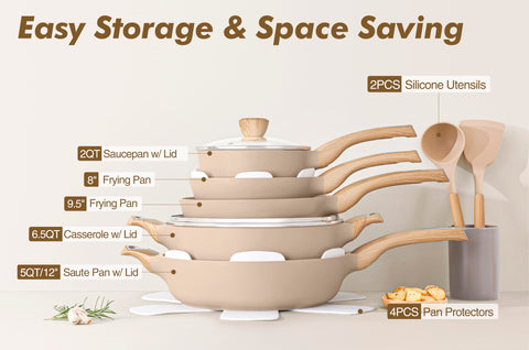 SENSARTE ceramic casserole with lid helps simmer soups and stews evenly.