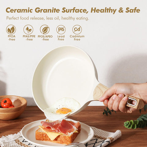 SENSARTE 10-inch sauté pan with lid for versatile cooking and even heat