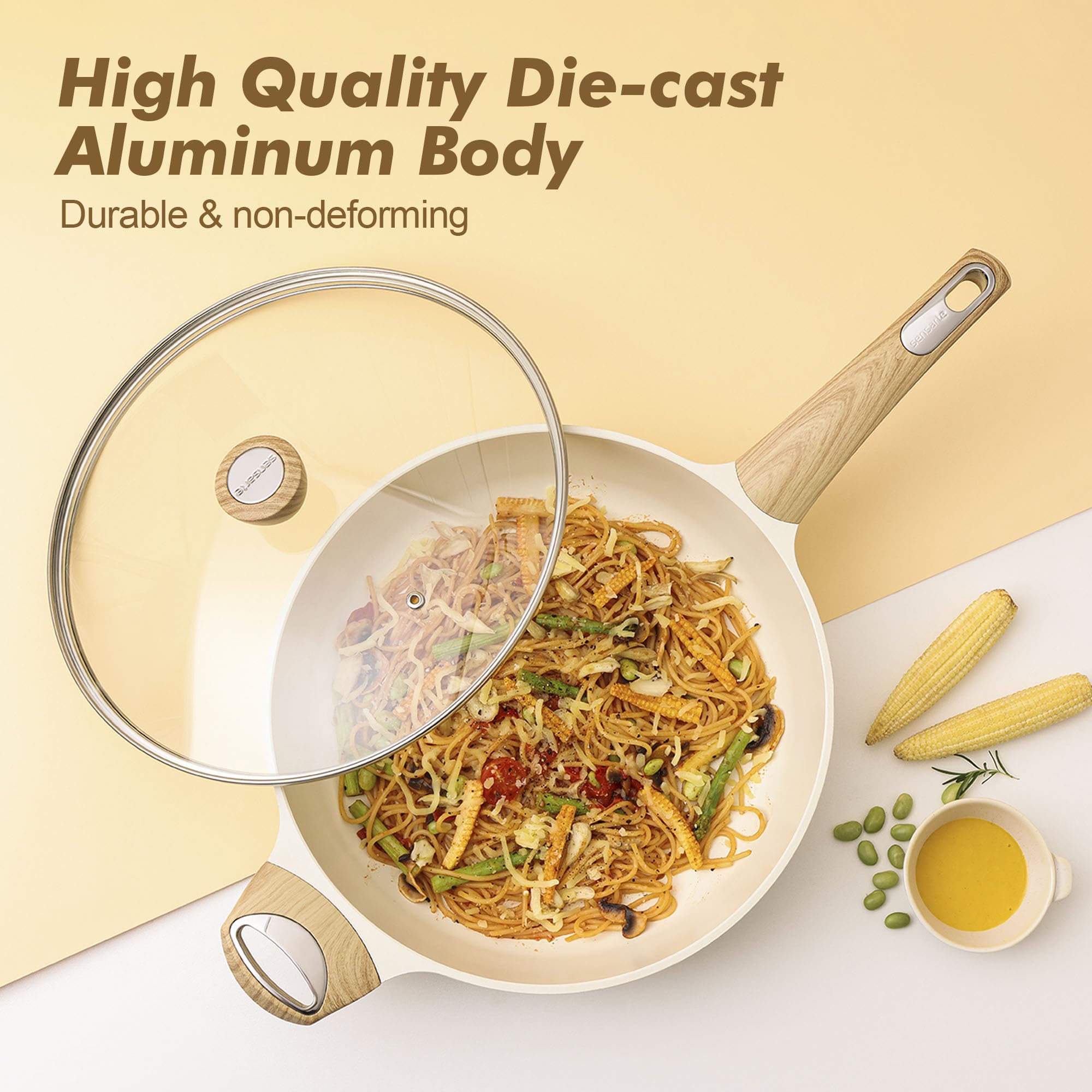 SENSARTE stay-cool-handle keeps hands comfortable during stirring and lifting